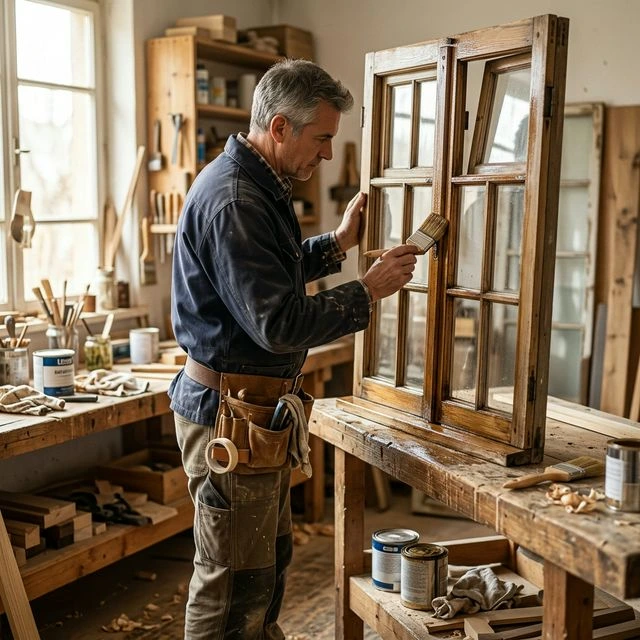 Holzfenster streichen