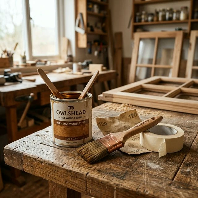 Materialien zum Holzfenster streichen