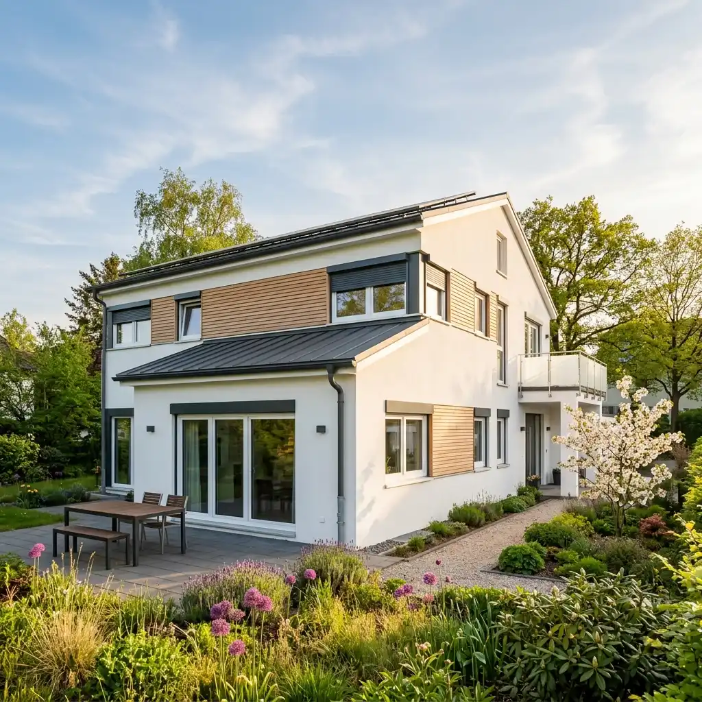 Haus mit großen Fenstern in Mühlheim am Main