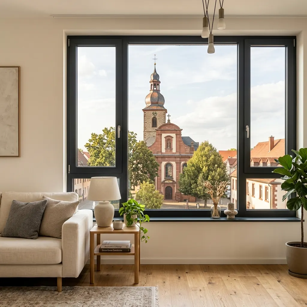 Innenstadt Blick aus Fenster in Groß Gerau