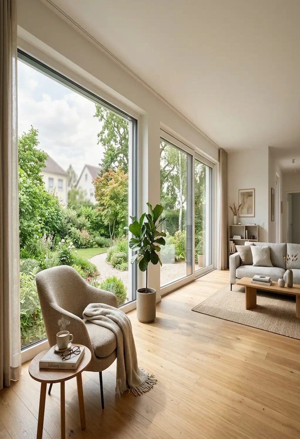 Wohnzimmer Fensterfront in Neu-Isenburg