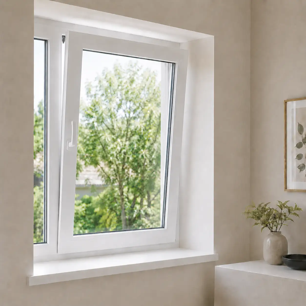 Energieeinsparung durch neue Fenster mit Dreh-Kipp-System und Dreifachverglasung