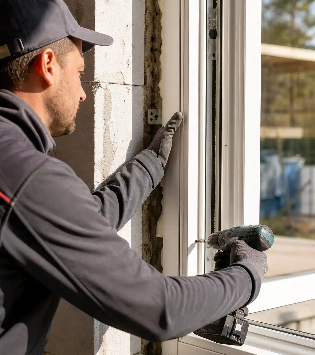 Monteur bei Fenstermontage in Münster (Hessen)