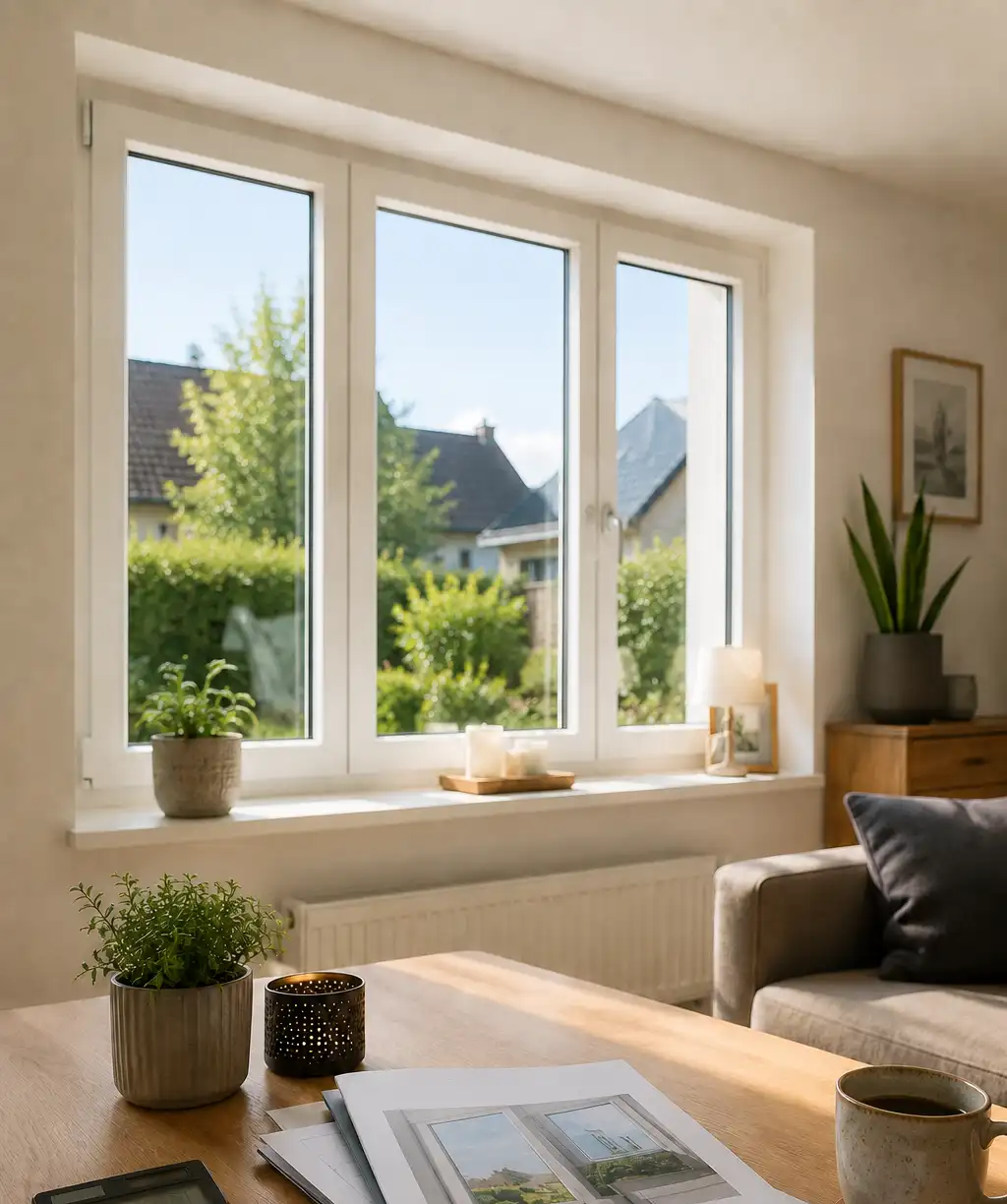 Renovierungsfenster im Wohnzimmer mit ecowindow