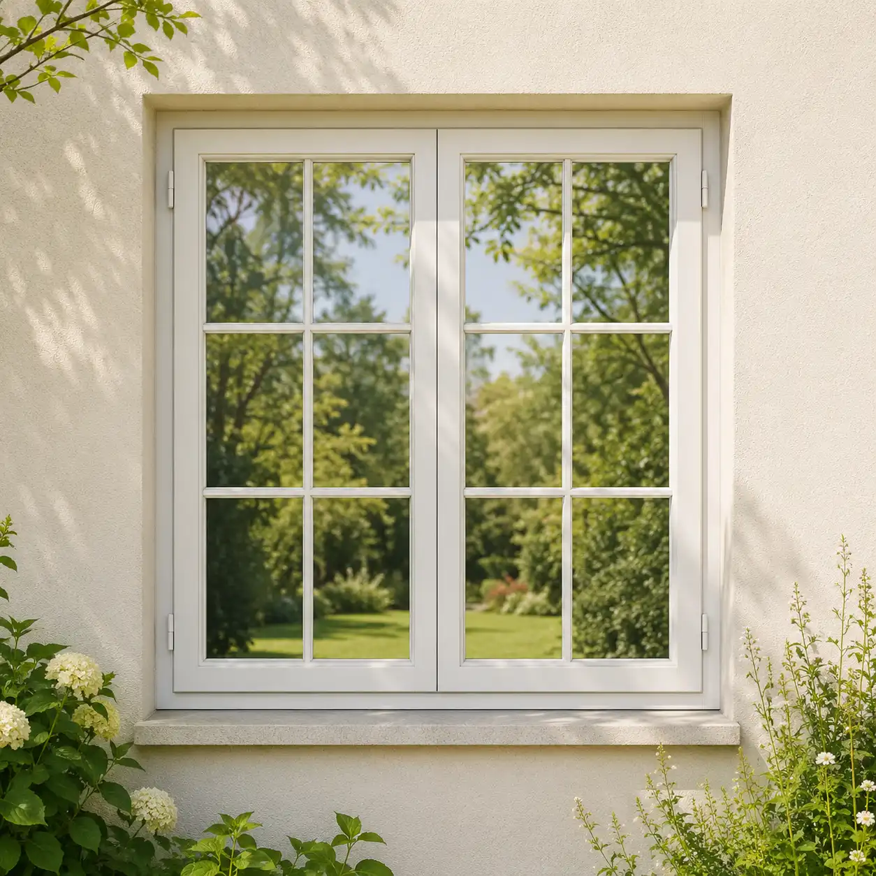 Energieeinsparung neue Fenster im Sprossendesign mit Dreifachverglasung
