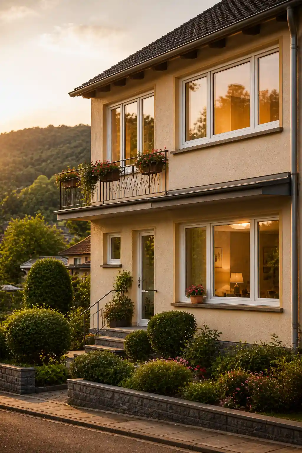Hausfront in Wohnsiedlung in Reinheim