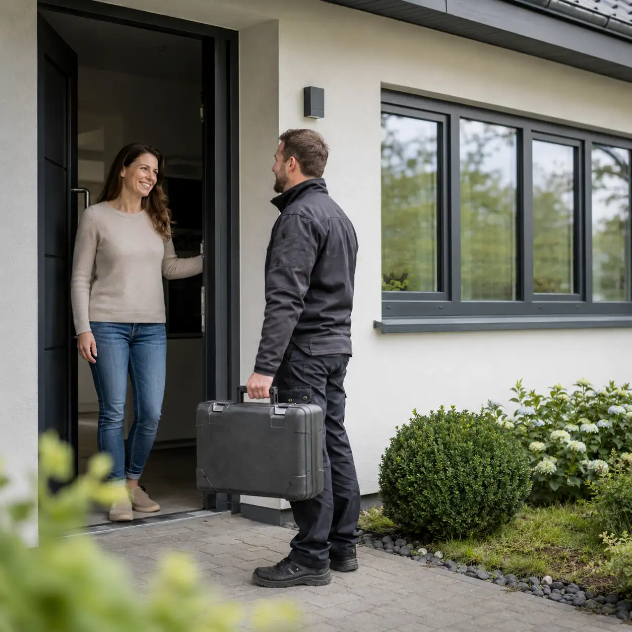 Fenster Installationsdienst kommt zur Fenster Installation