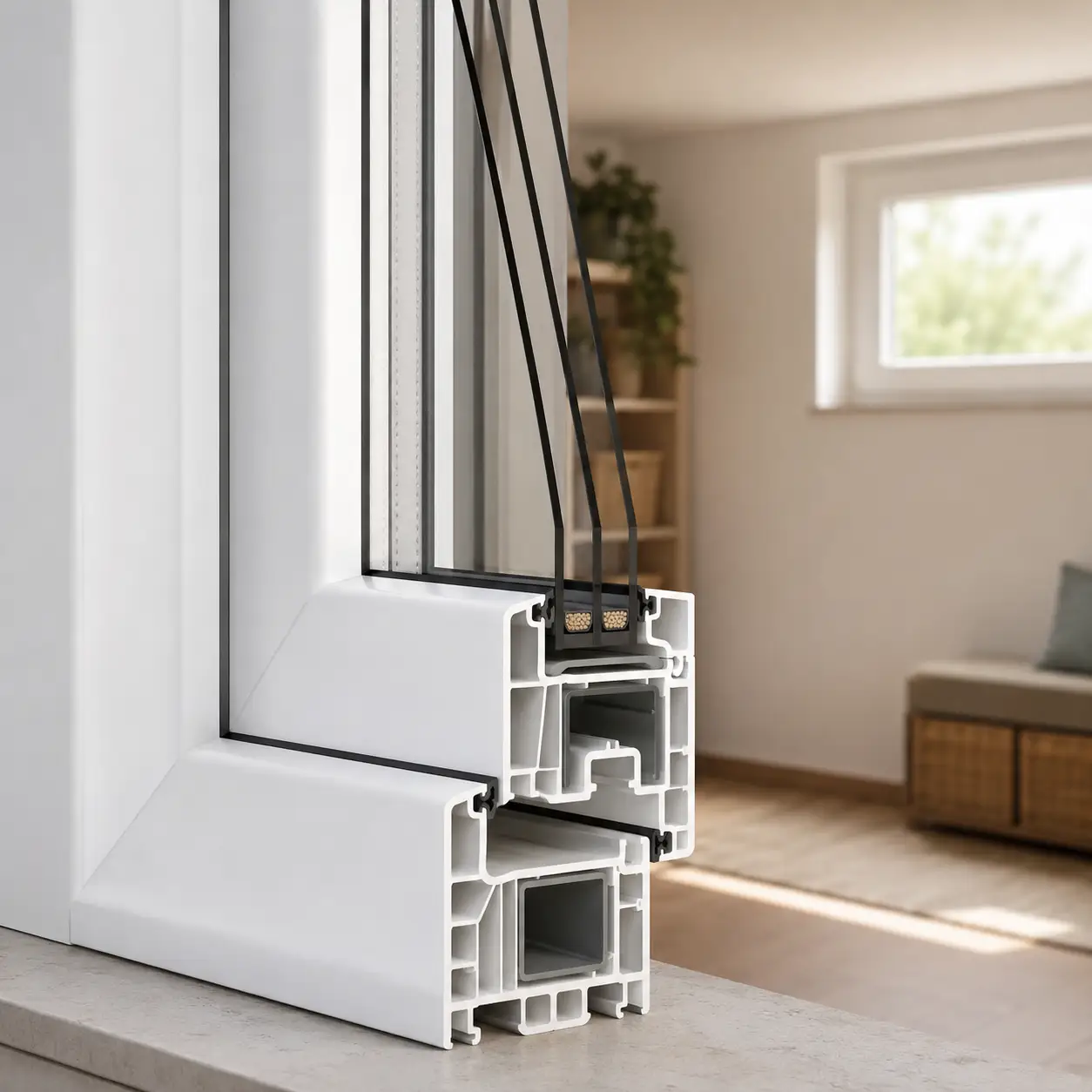 Kellerfenster Kunststoff Standardprofil