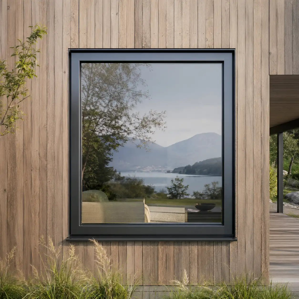 Holz-Alu Fenster nach Maß von ecowindow-Monteur eingebaut