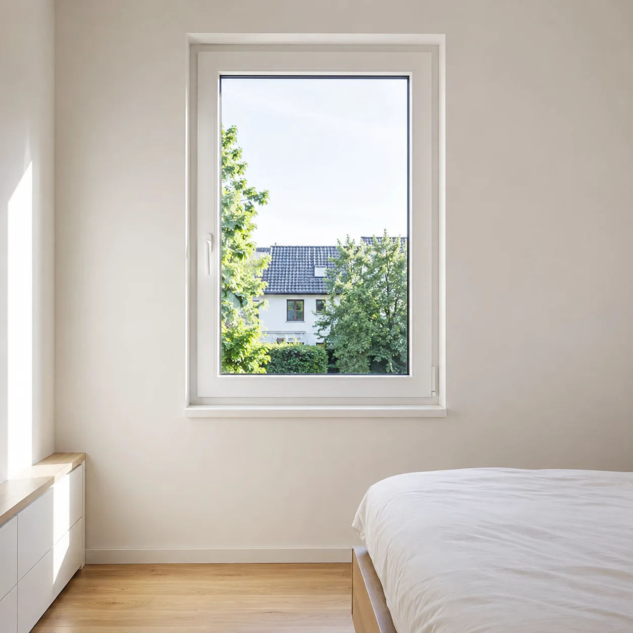 Standard Kunststofffenster mit Baurichtmaß 101 mal 126 cm ecowindow