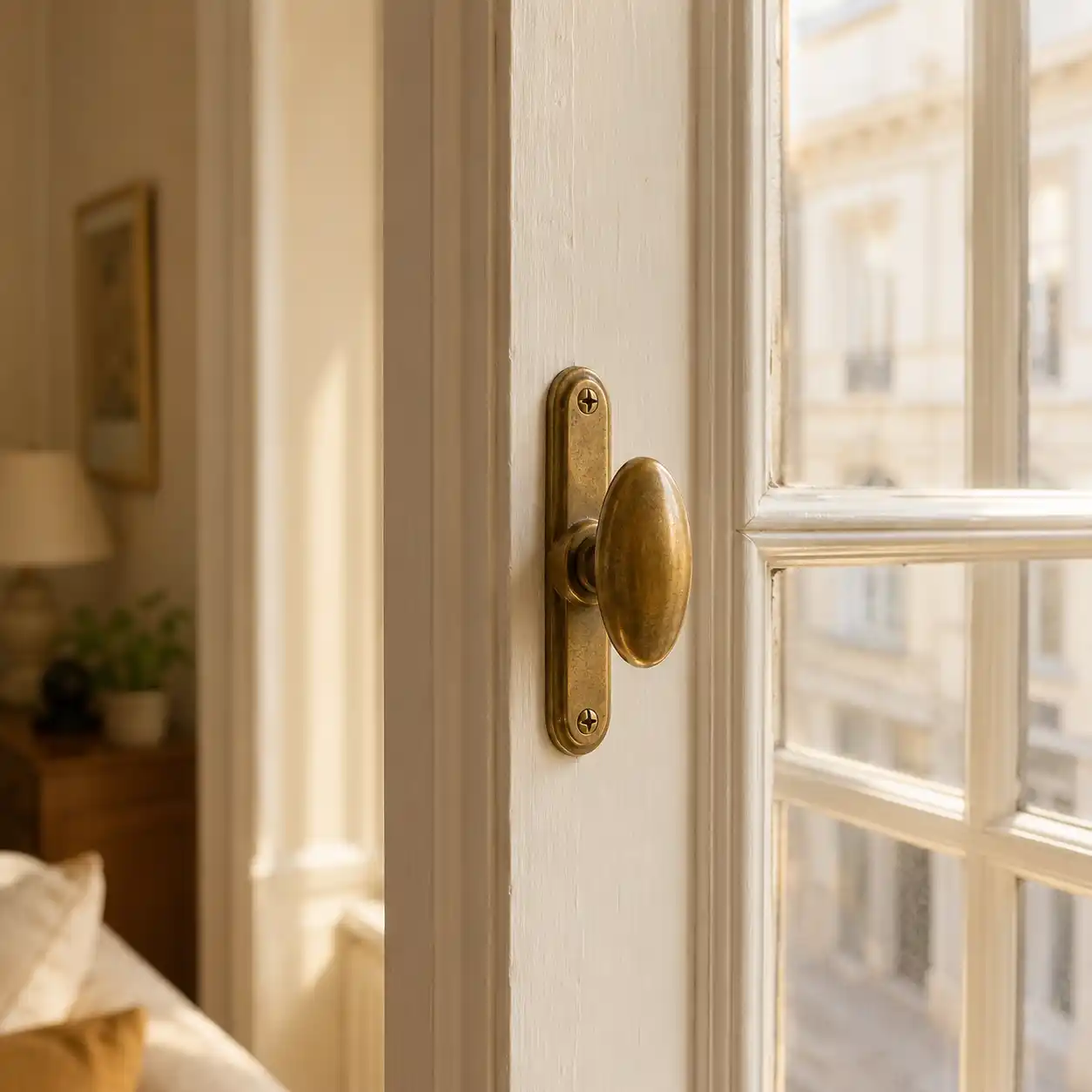 Klassische Fensterolive als Fensterbeschlag bei ecowindow