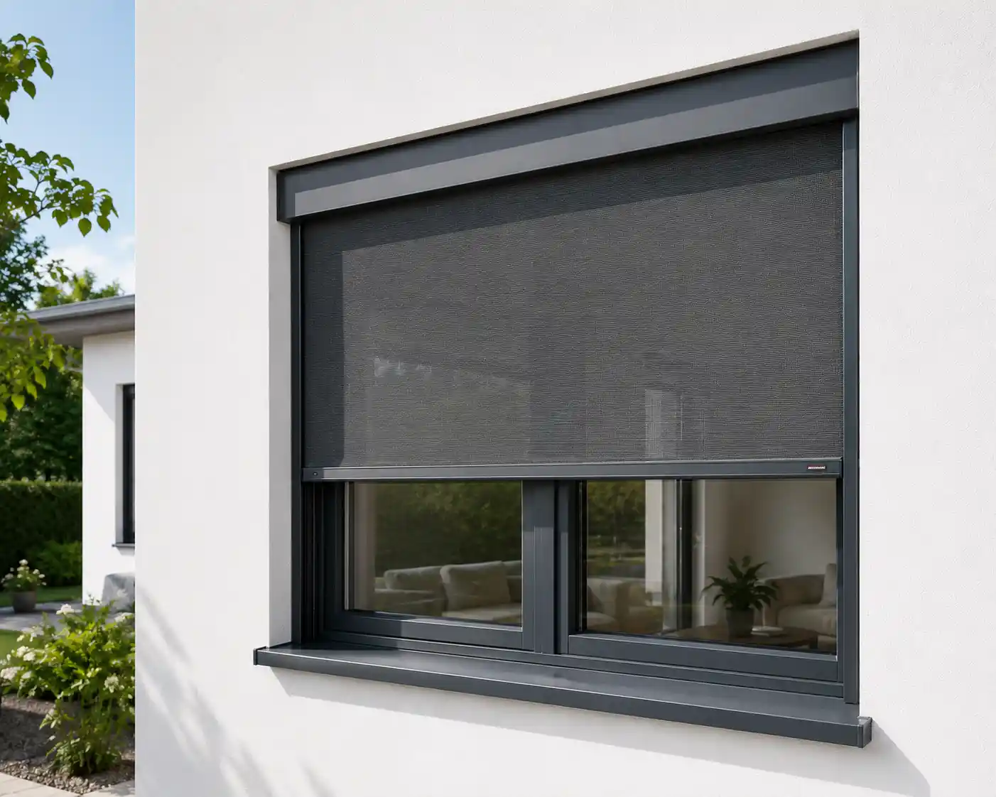 Textilscreen am Fenster, Hitzeschutz ecowindow