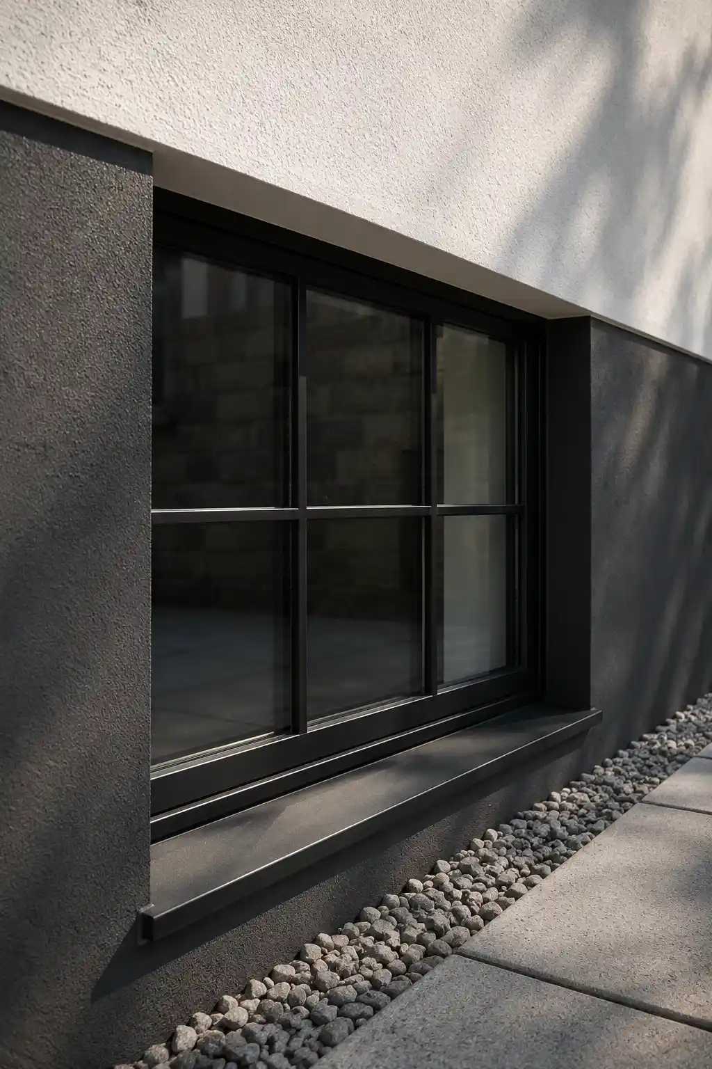 Schmales schwarzes Stahlprofil im Industrial-Stil