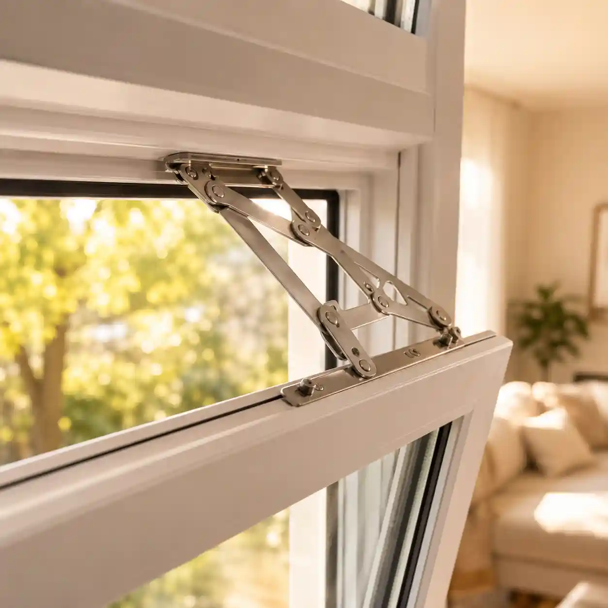 Ausstellschere des Fensterbeschlags bei ecowindow