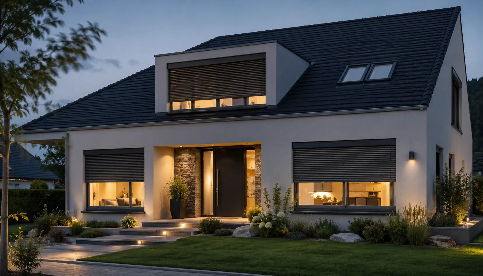 Fenster mit elektrischen Rolladen von ecowindow