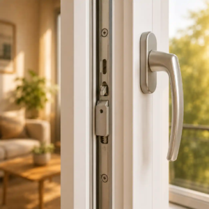 Anbohrschutz als Sicherheitsbeschlag am Fenster von ecowindow