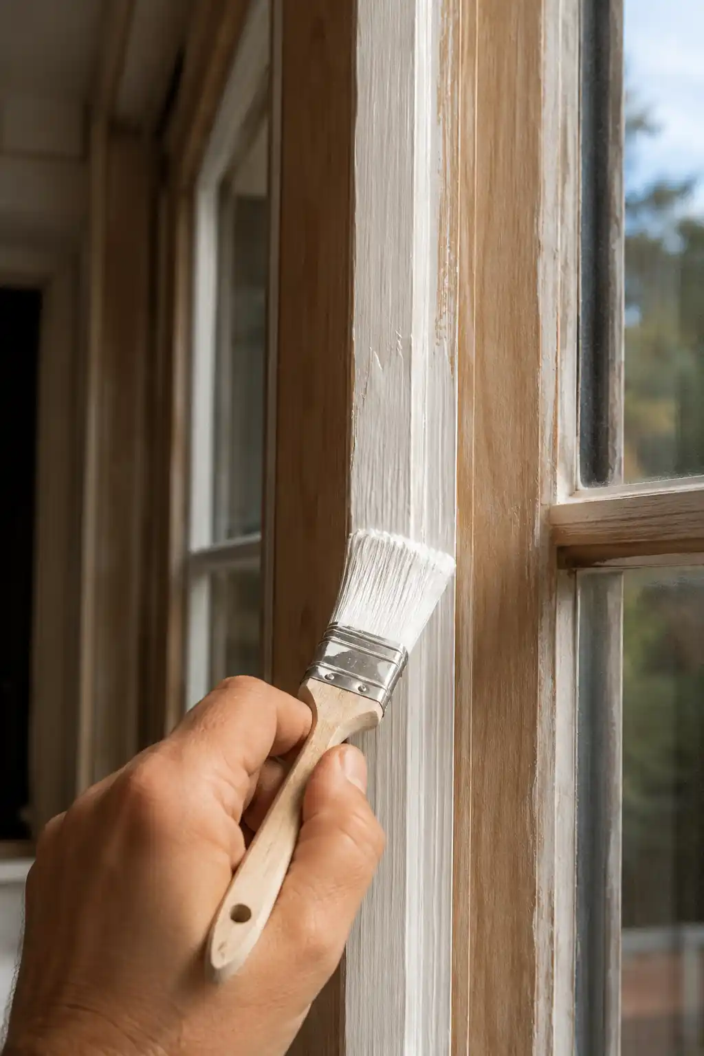 Holzfenster wird gestrichen – ecowindow
