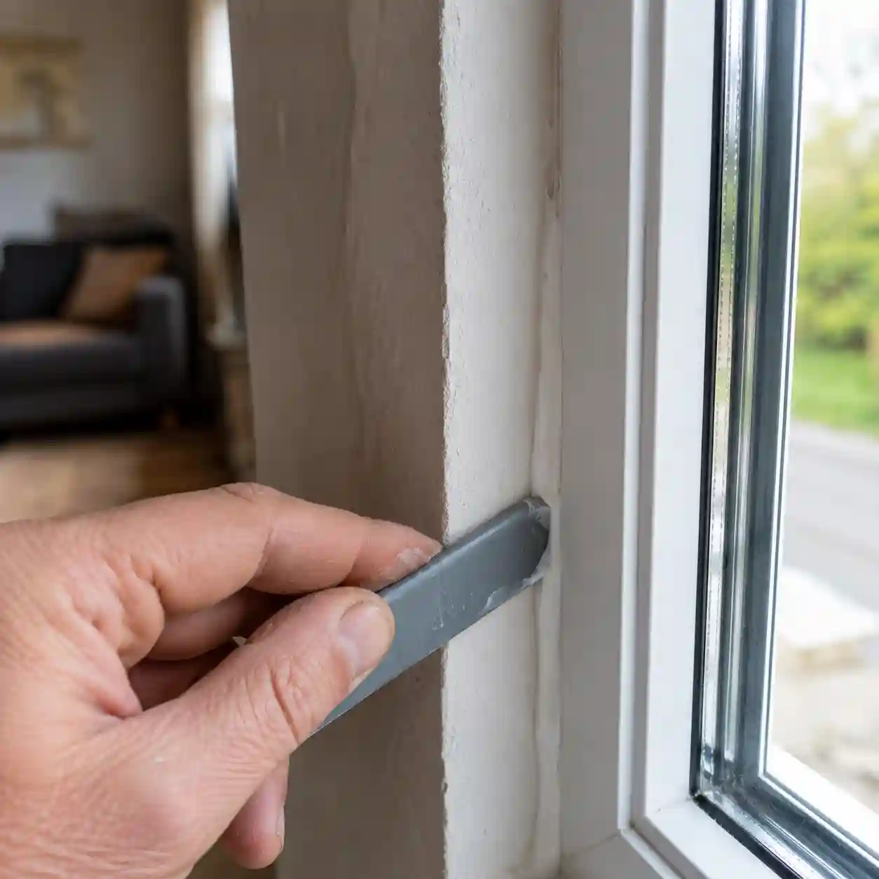 Saubere Silikonfuge am Fensterrahmen innen ecowindow
