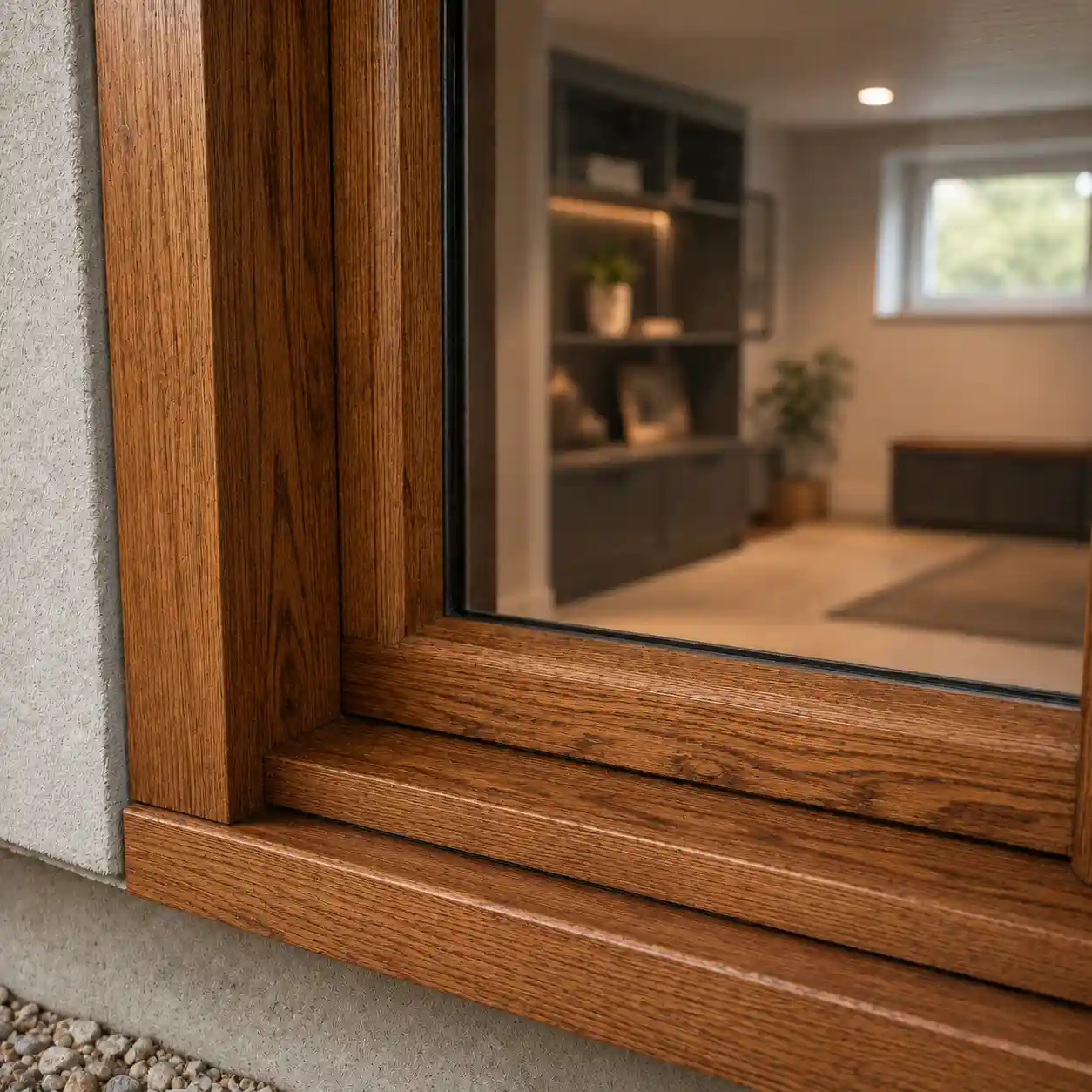 Kellerfenster aus Holz Eiche