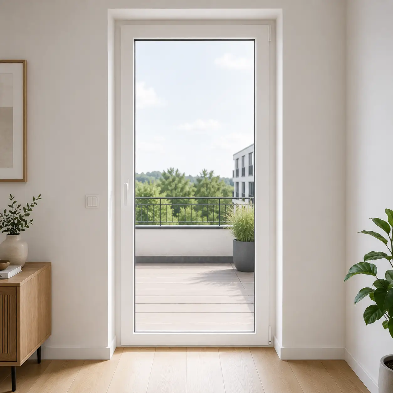 Bodentiefe Terrassentür mit Baurichtmaß 101 mal 201 cm ecowindow