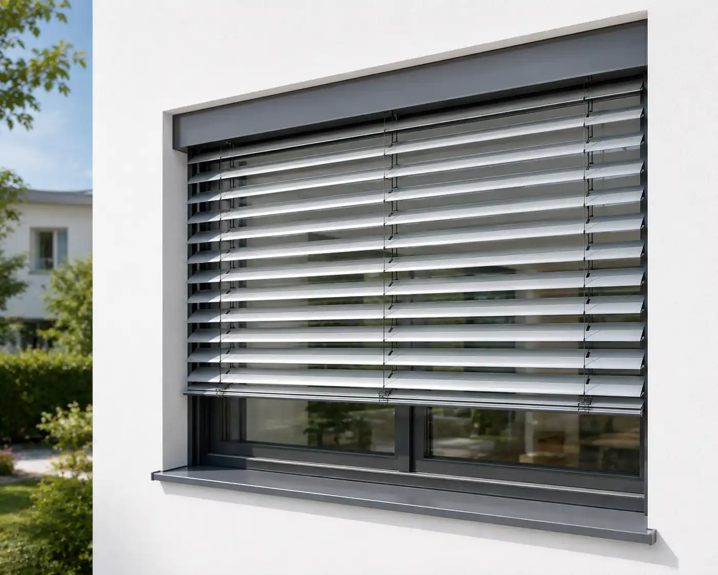 Raffstore am Fenster, Hitzeschutz ecowindow