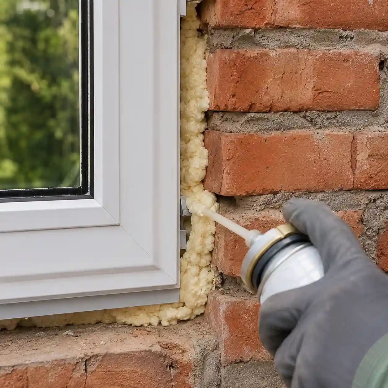 Fenster ausschäumen PU-Schaum Montagefuge ecowindow