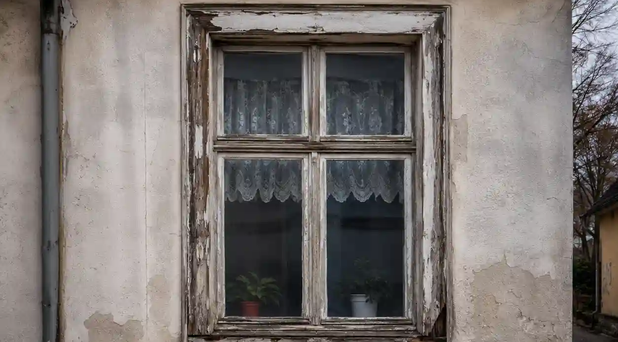 Altes Holzfenster mit maroden Kittfasen – ecowindow