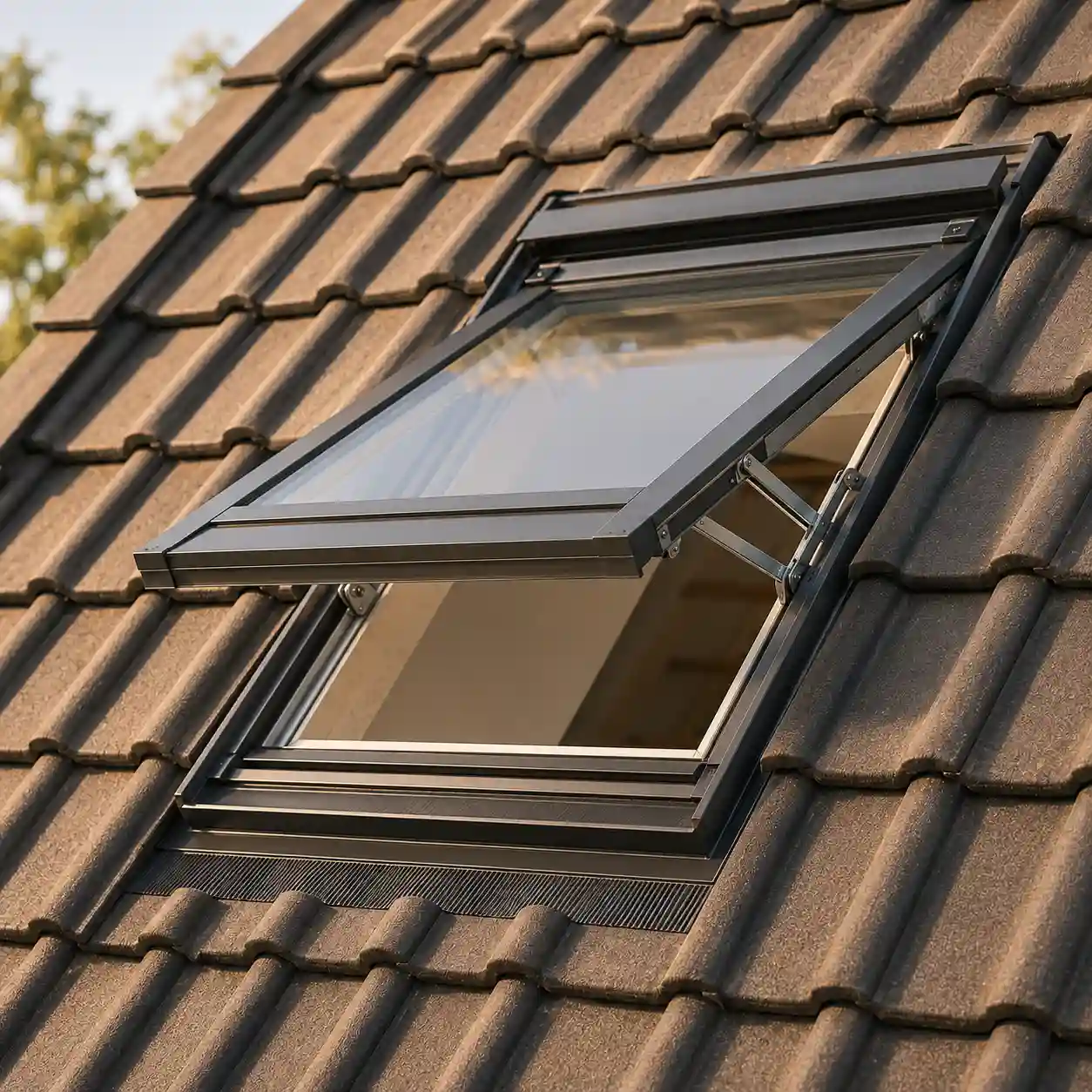 Klapp-Schwingfenster als kombiniertes Dachflächenfenster mit Klappflügel und Schwingfunktion zur Übersicht bei ecowindow