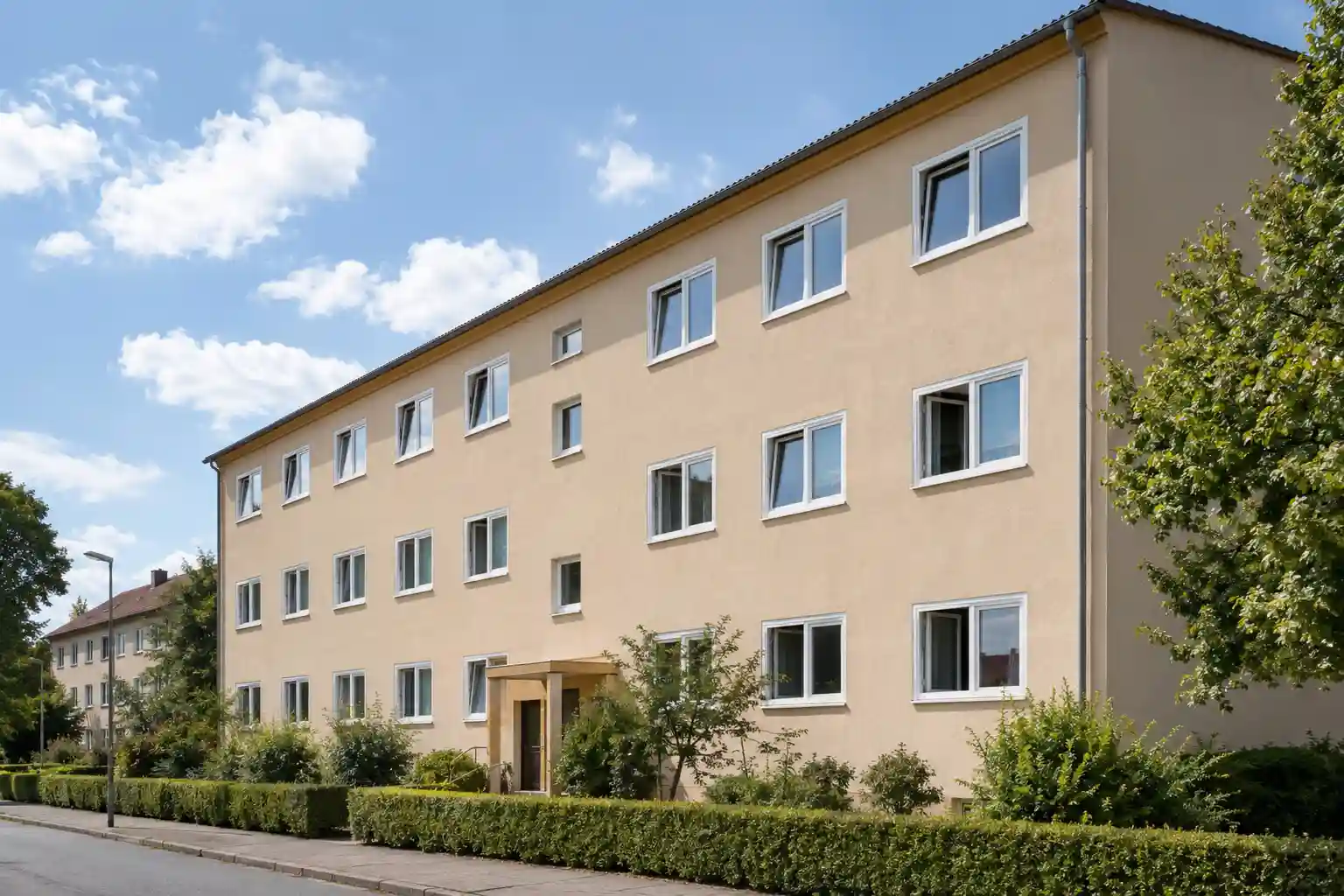Sanierter Nachkriegsbau mit neuen Fenstern in Rathenow – Fenstertausch durch ecowindow