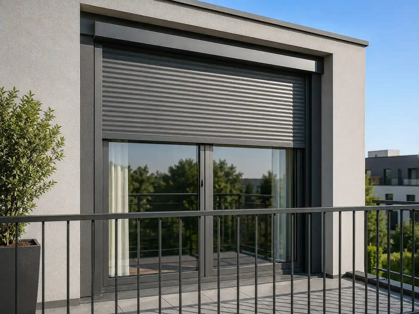 Balkontür mit Rollladen, ecowindow
