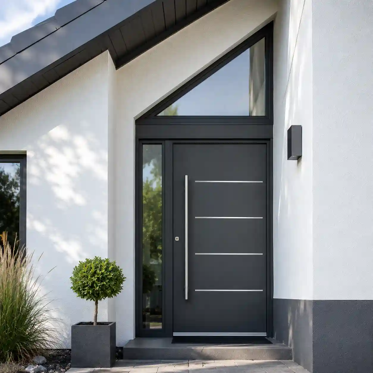 Terrassentür mit Dreiecksfenster als Oberlicht von ecowindow