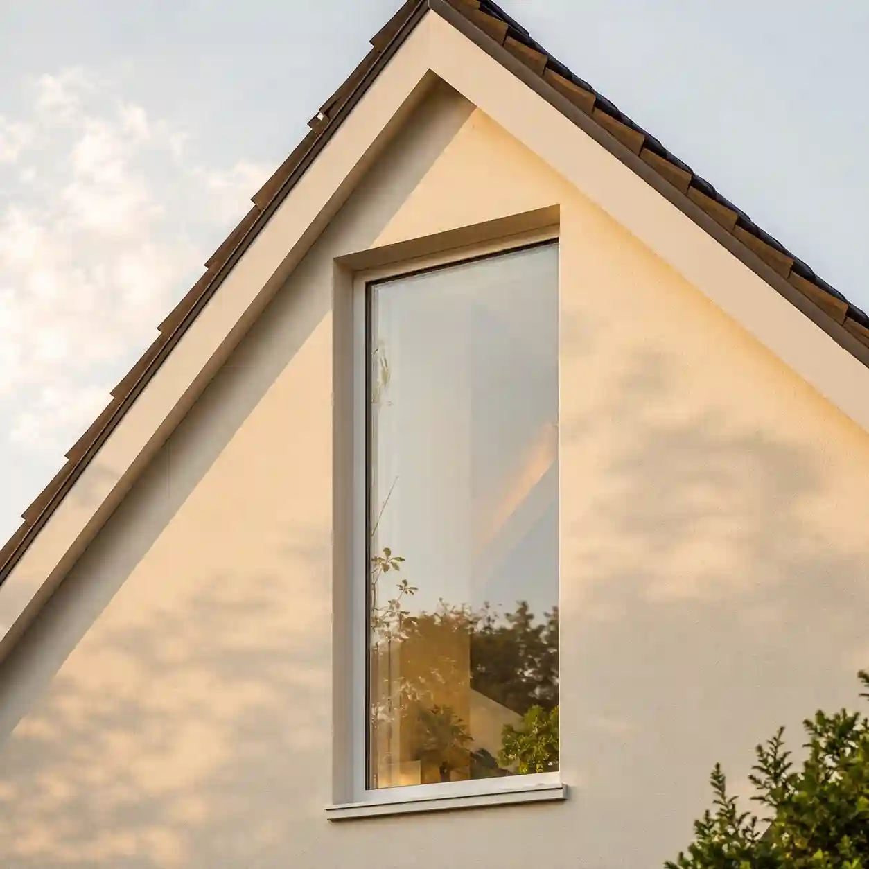 Giebelfenster als senkrechtes Fenster in der Giebelwand des Dachbodens von ecowindow