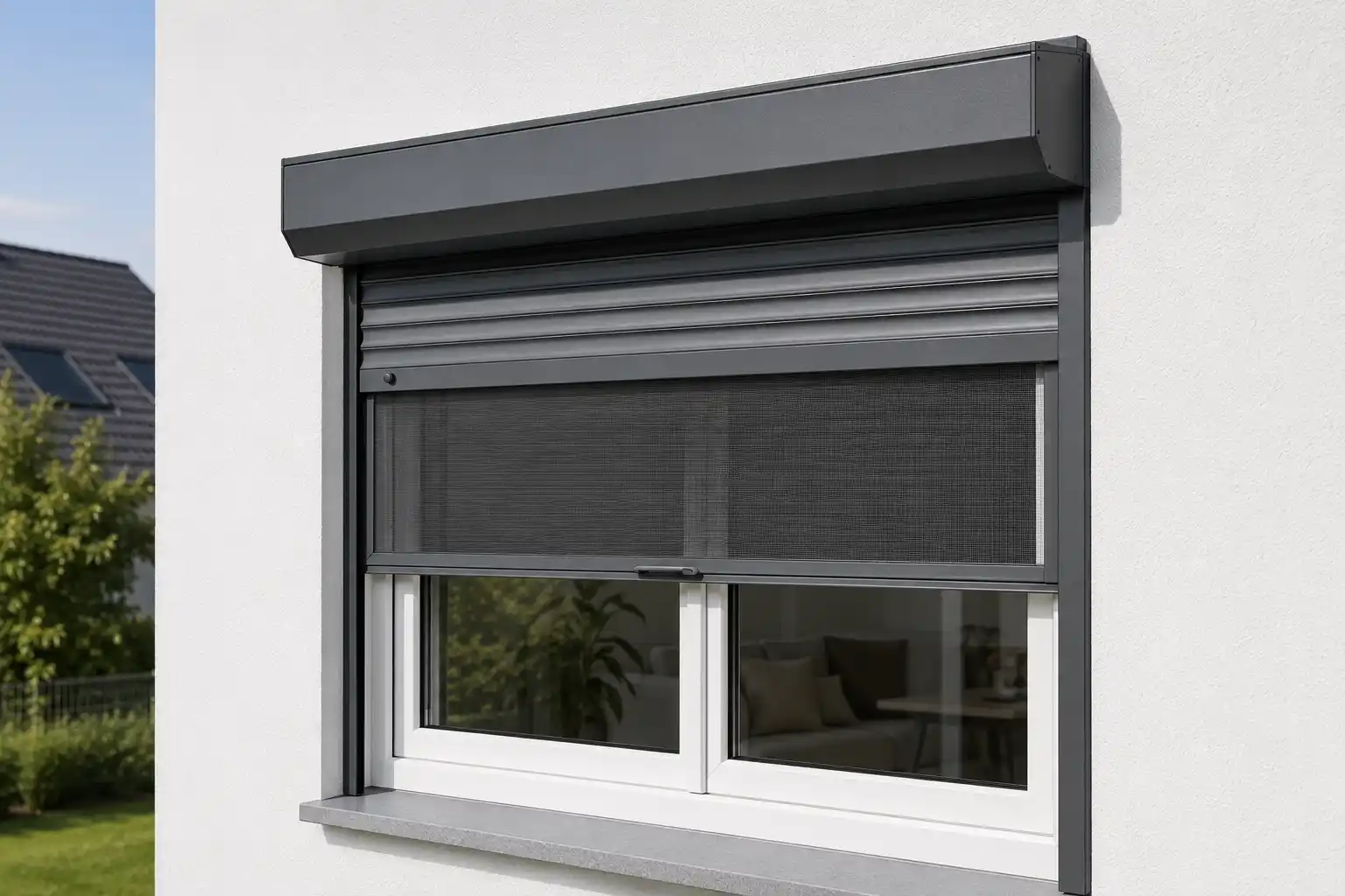 Rollladen mit integriertem Fliegengitter ecowindow