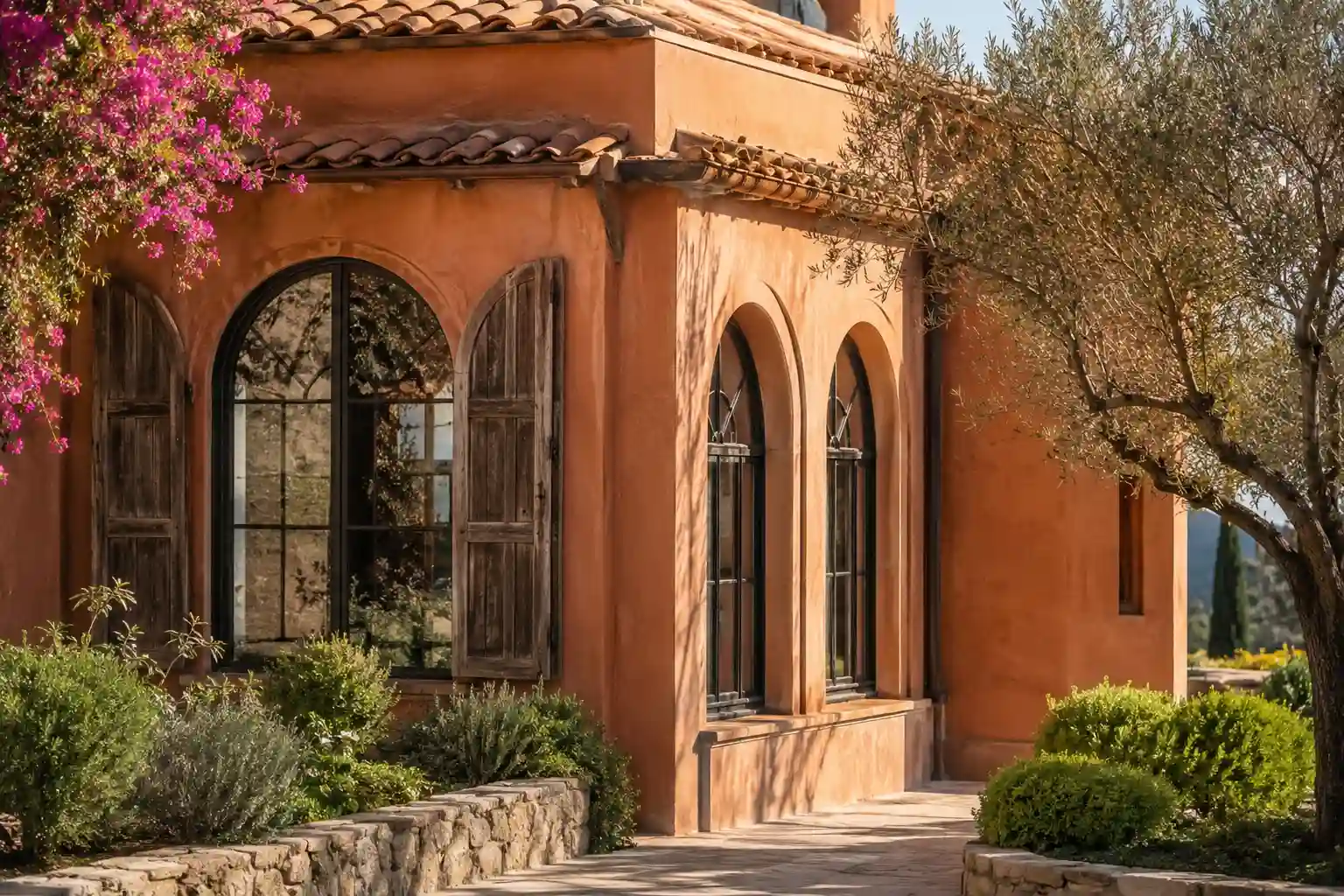 Mediterrane Fensterformen Mediterrane Villa mit Bogenfenstern und Rundbogenfenstern von ecowindow