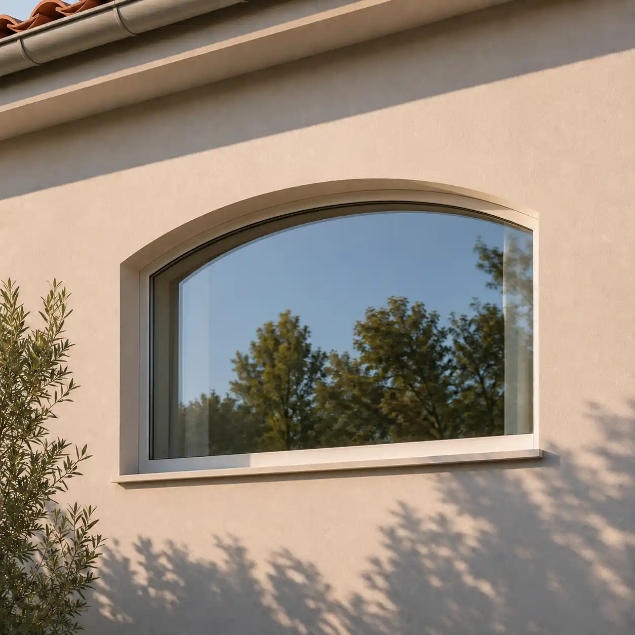 Segmentbogenfenster als Festverglasung von ecowindow