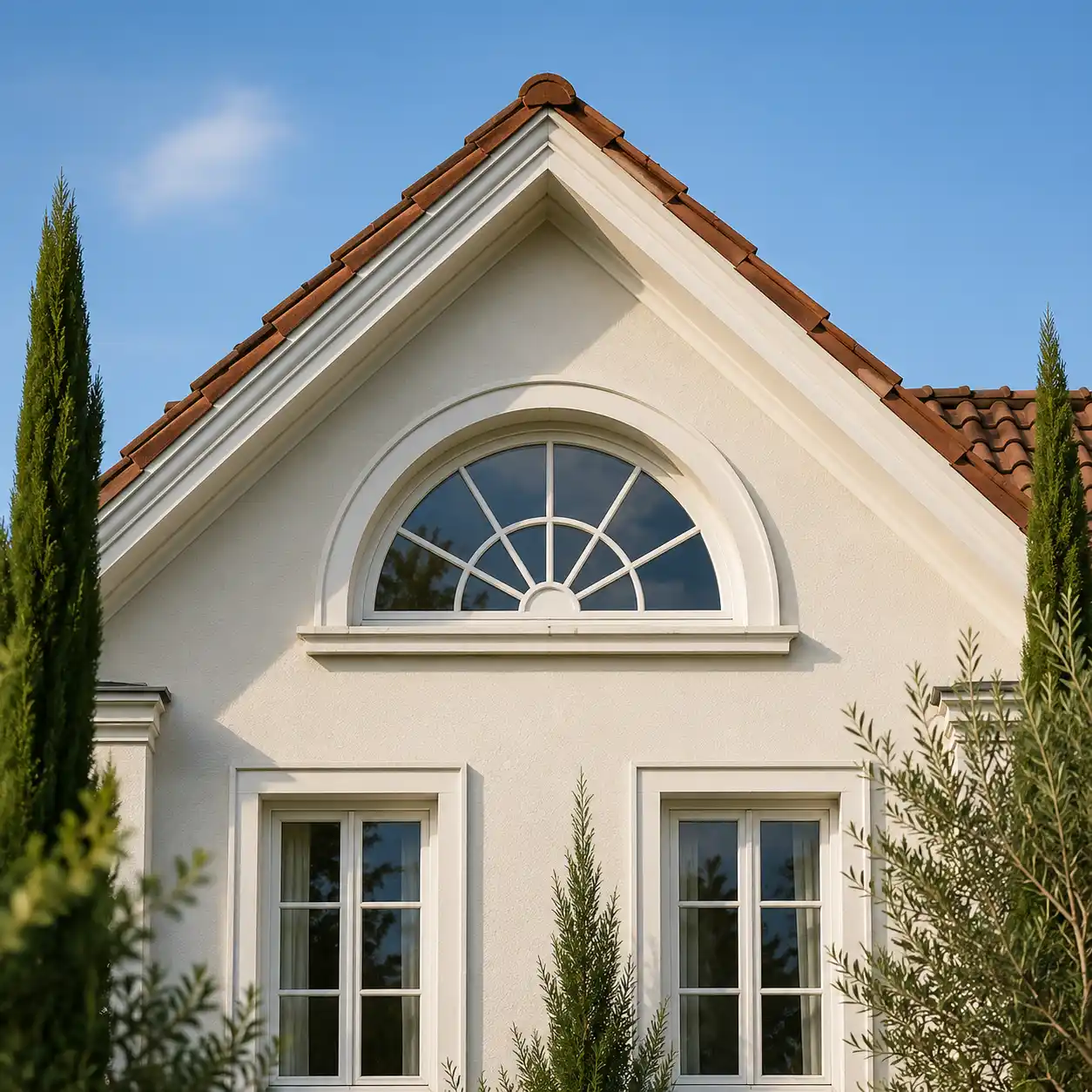 Halbkreisfenster mit Kippöffnung nach innen als Belüftungsvariante von ecowindow
