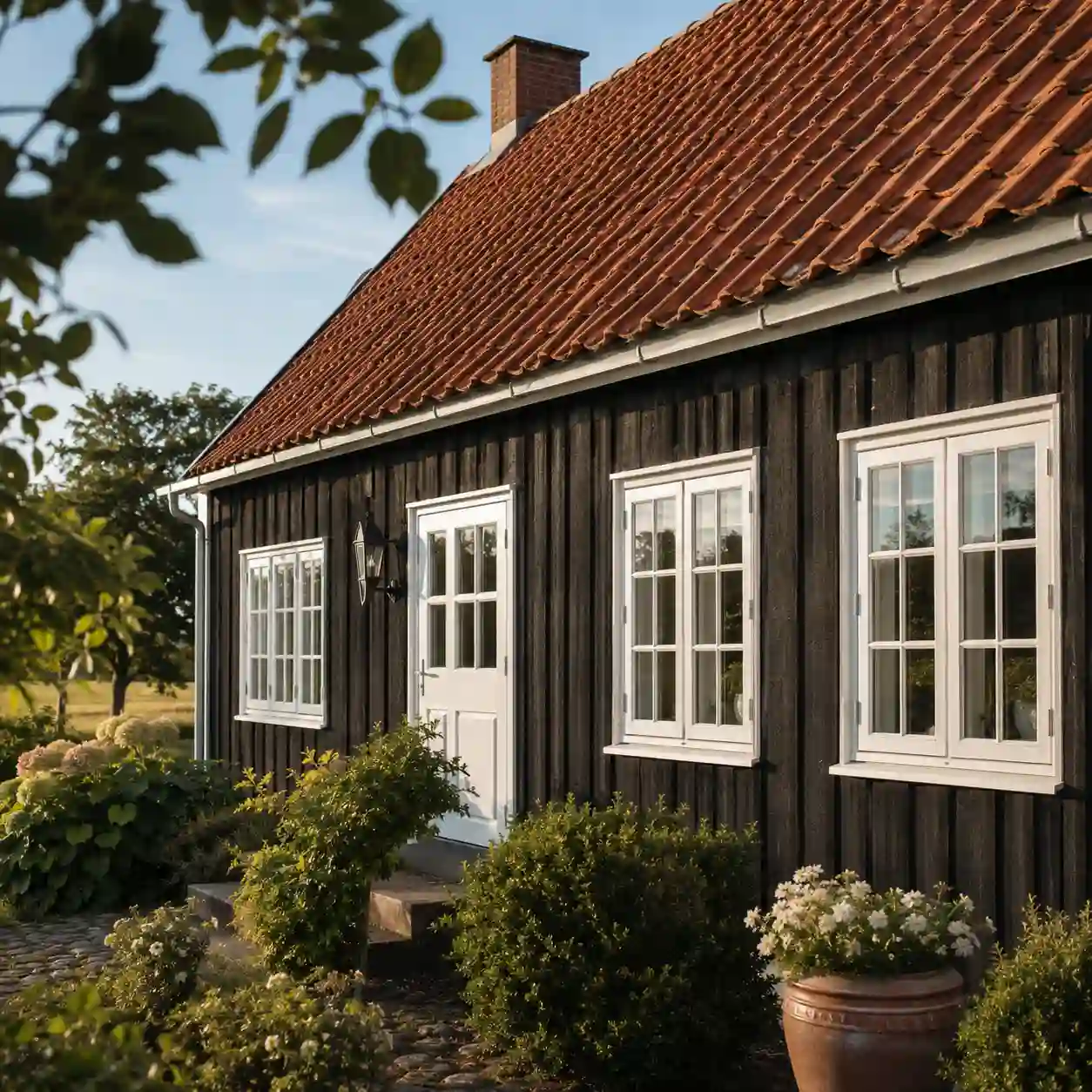 Klappfenster mit Sprossen im dänischen skandinavischen Landhausstil von ecowindow