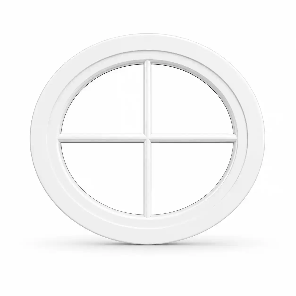 Skizze eines nahezu kreisförmigen Ovalfensters als kompakte Ellipse von ecowindow