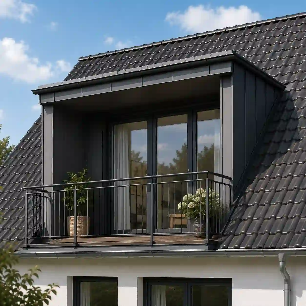 Gaubenbalkon mit bodentiefem Gaubenfenster