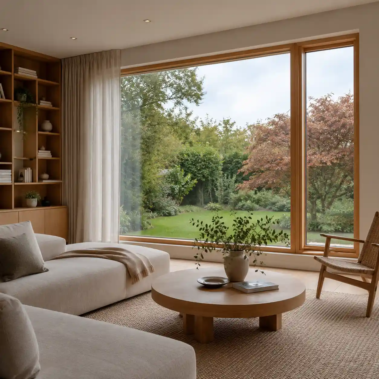 Fassaden Fenster aus Holz-Aluminium mit warmer Holzinnenseite von ecowindow