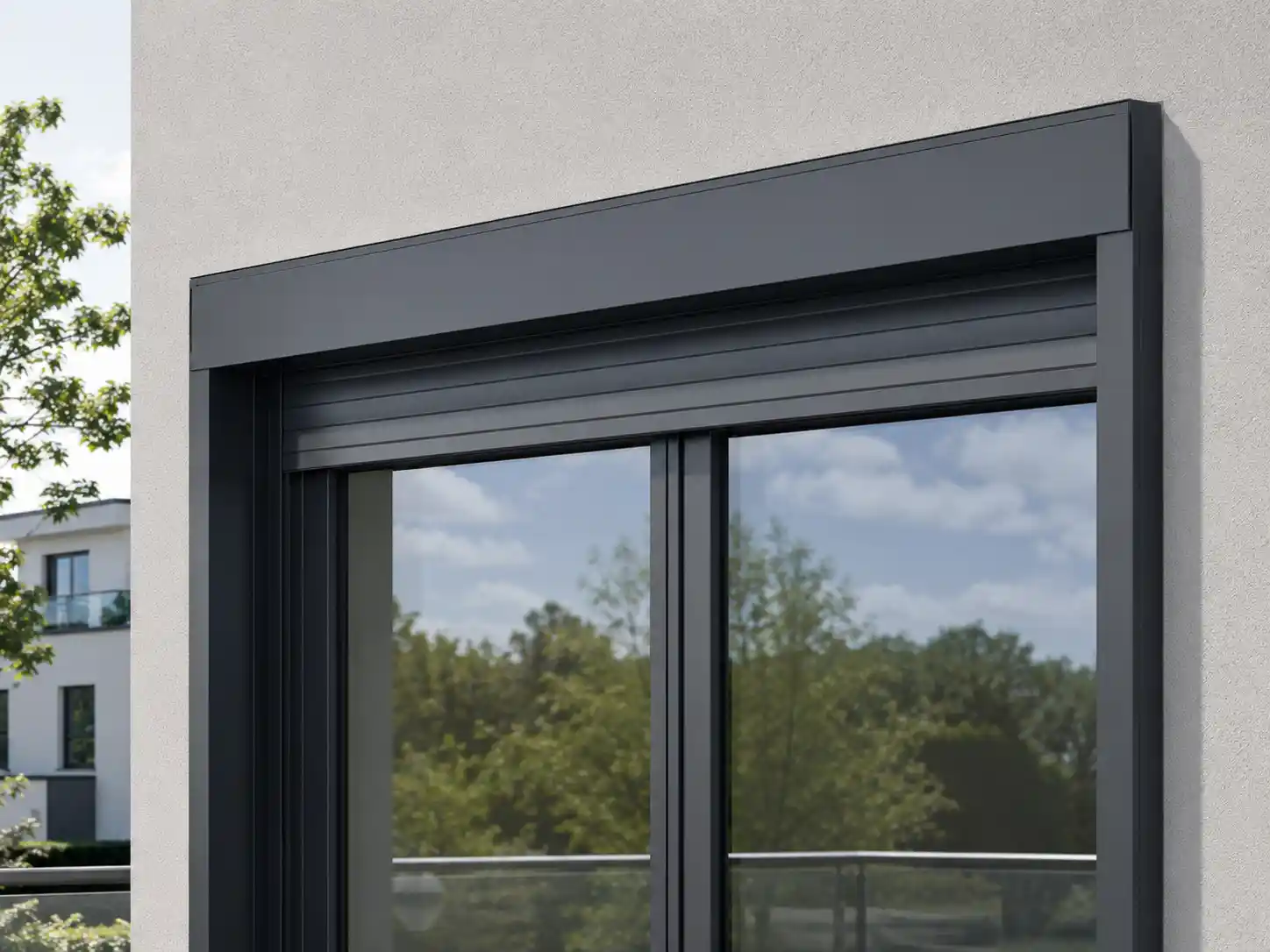 Balkontür mit Aufsatzrollladen, ecowindow