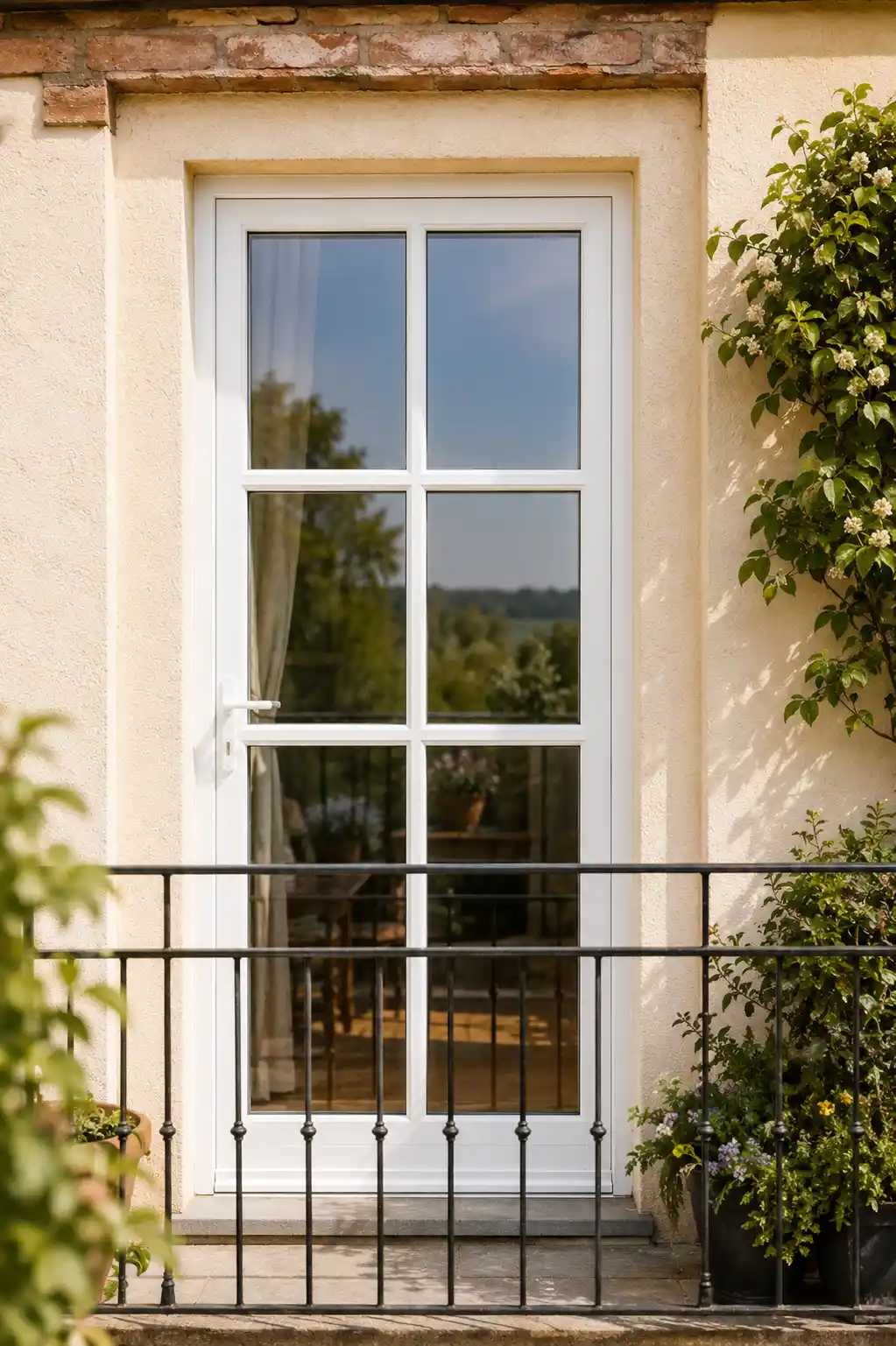 6-Feld Sprossenmuster klassisch Balkontür mit klassischer 6-Feld Sprossen-Aufteilung, Landhaus, ecowindow