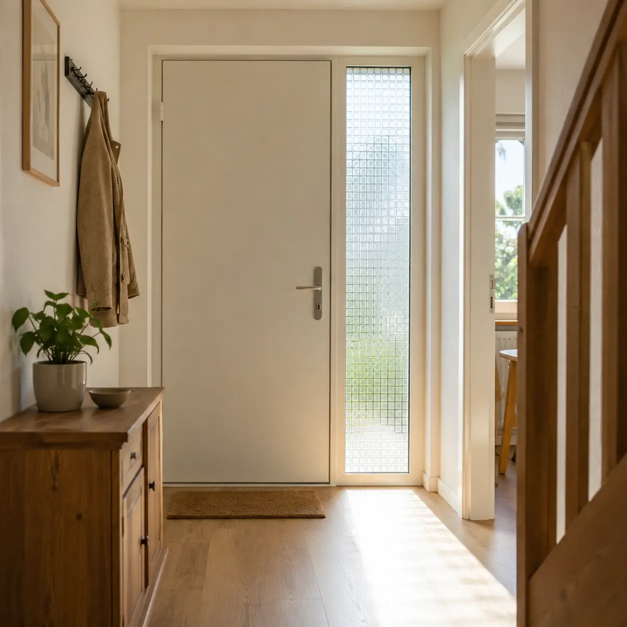 Seitenteil neben der Haustür mit Sichtschutzglas von ecowindow