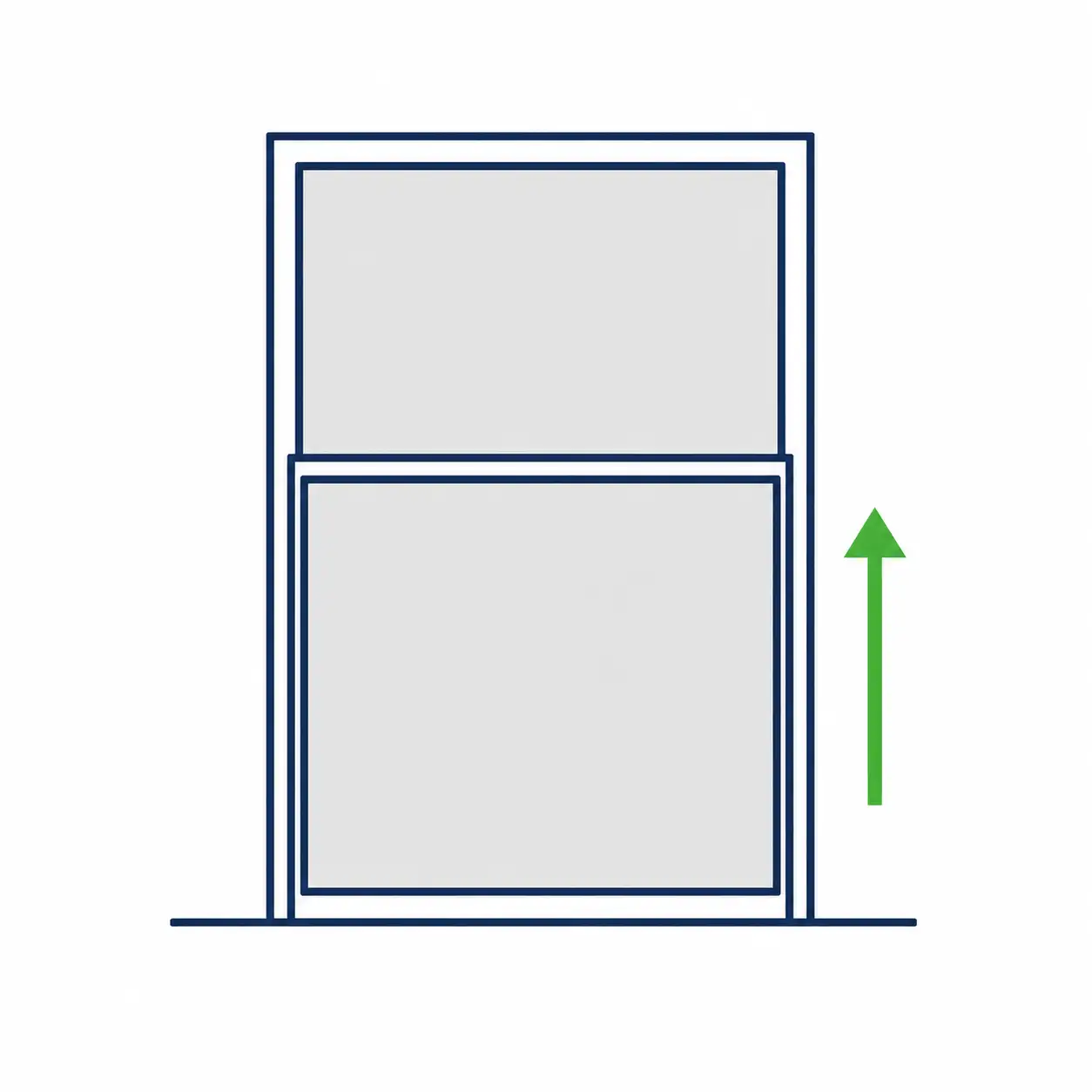 Durchreiche Fenster mit nach oben geschobenem Fluegel ueber einer Theke von ecowindow