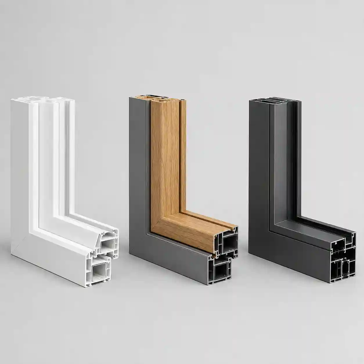Rahmenprofile aus Kunststoff Holz und Aluminium fuer Thermofenster von ecowindow
