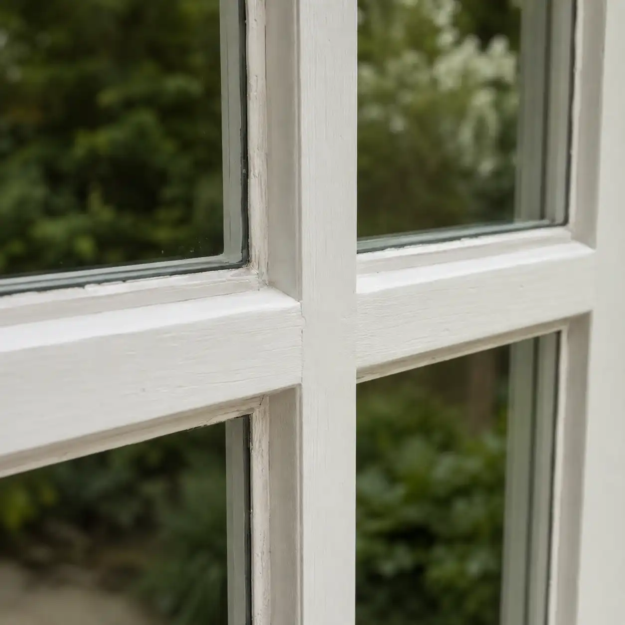 Schema einer glasteilenden Kreuzsprosse im Kreuzsprossenfenster von ecowindow