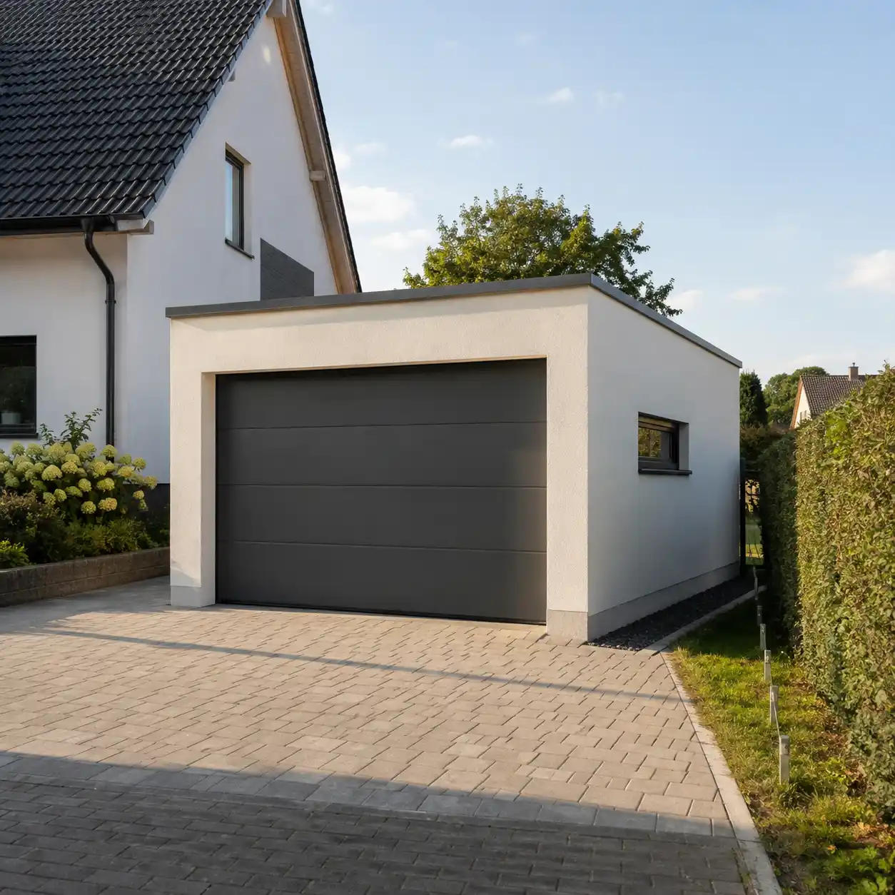 Garage mit neuem Garagenfenster in Anthrazit nach Maß von ecowindow