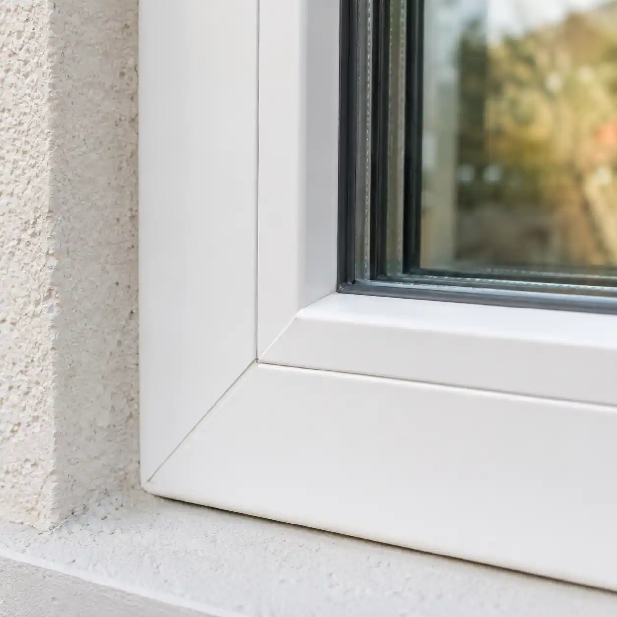 Garagenfenster aus Kunststoff mit weißem Rahmen von ecowindow