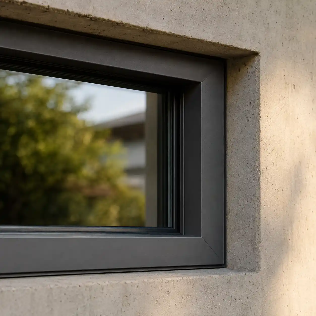 Garagenfenster aus Aluminium mit schmalem Rahmen von ecowindow