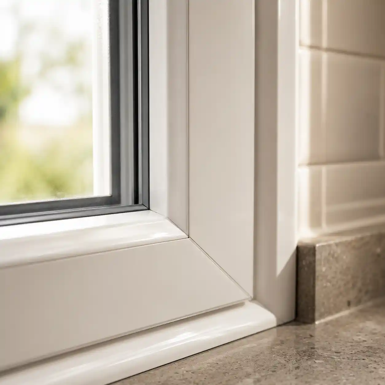 Küchenfenster aus Kunststoff mit glatter weißer Oberfläche von ecowindow